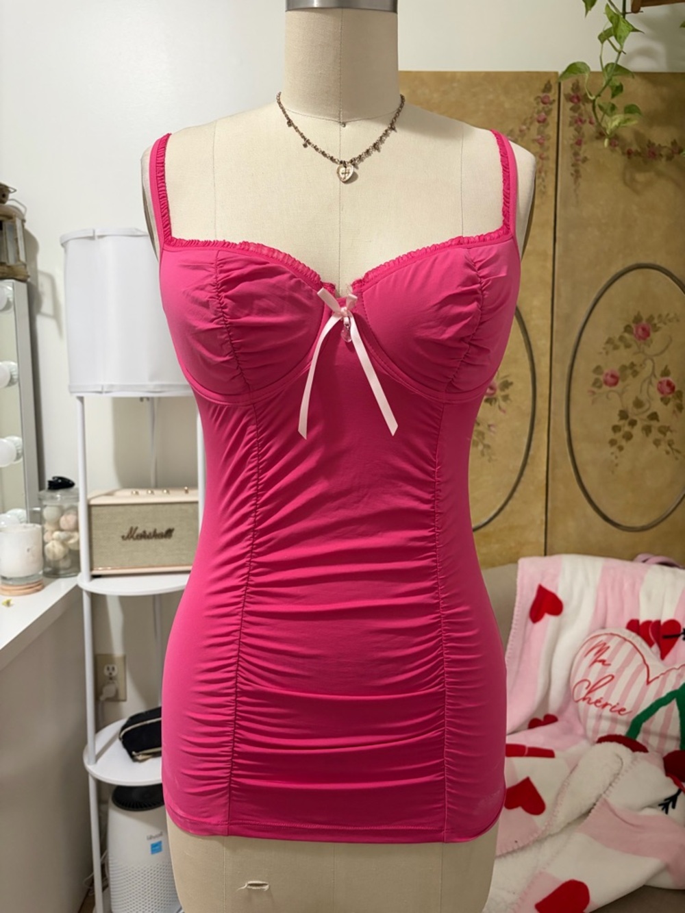 Victoria's Secret Bright Pink Slip Dress